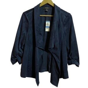 Alfani Women's Navy Faux Leather Jacket PXL NWT​